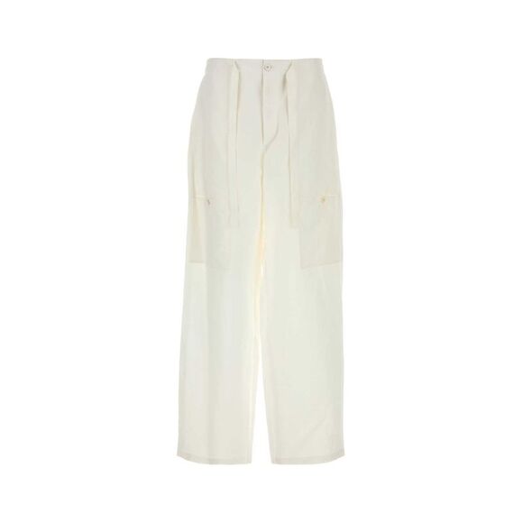 Jil Sander Men White Linen Cargo Pant